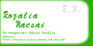 rozalia macsai business card