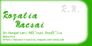 rozalia macsai business card